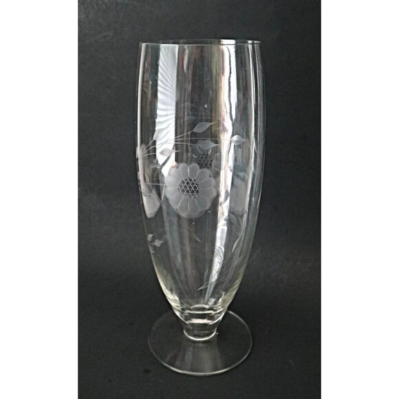Vintage Etched Cornflower Hughes Vase - Picture 1 of 4